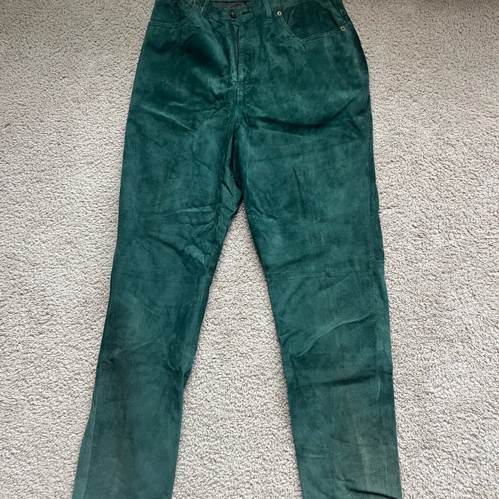 Vintage Express Green Suede Jeans